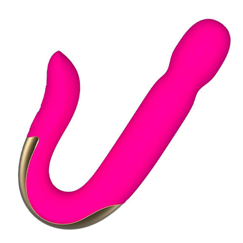 Luxvib G-spot Dual Vibrator, U shaped Clit Vibrating Dildo and Wand