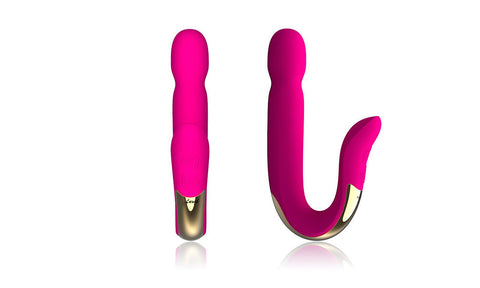 Luxvib G-spot Dual Vibrator, U shaped Clit Vibrating Dildo and Wand